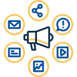 Concept drawing of content marketing