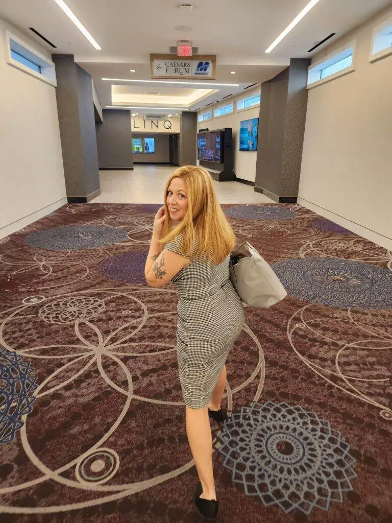 Image of Amanda Bernard walking into Caesars Forum