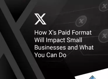 Background image with the new twitter logo and the title of the post"The Future of Social Media How X's Paid Format Will Impact Small Businesses and What You Can Do"